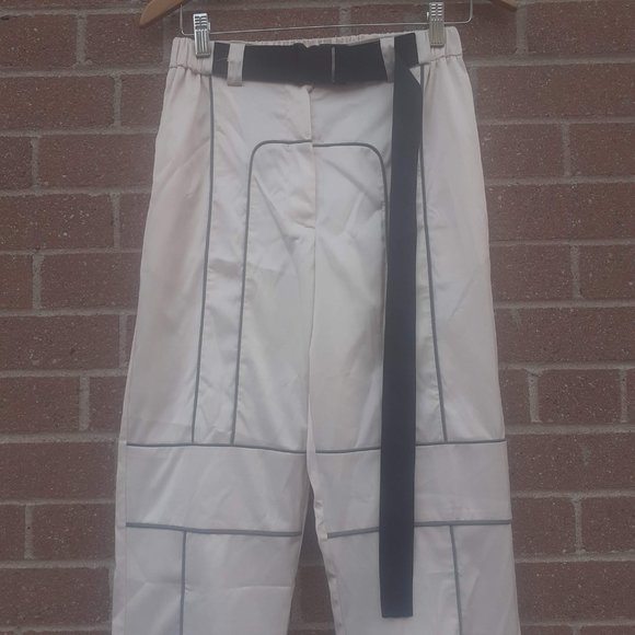 Jogger pant with belt, Belted Reflective Jogger Pant Lrg, Y2K Sporty Chic Summer - Picture 2 of 4